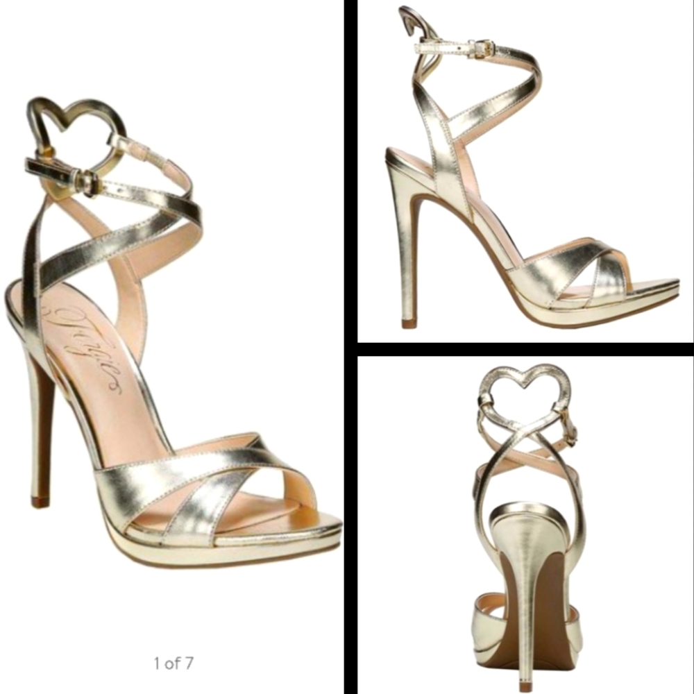 Fergie | Gold ✨️ Peep·Toe Stiletto Heels